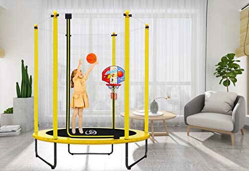 LANGXUN 5FT (150cm) Trampolín Interior/Exterior | para niños Niños Los Mejores Regalos de cumpleaños Buenas Herramientas de Ejercicio (φ150*180)