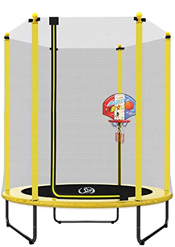 LANGXUN 5FT (150cm) Trampolín Interior/Exterior | para niños Niños Los Mejores Regalos de cumpleaños Buenas Herramientas de Ejercicio (φ150*180)