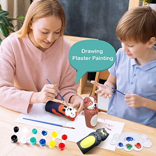 LAPPAZO Pintura Kit Colorear para Niños Figuras de Yeso de Animales DIY Manualidad Creativo Educativo Juguetes para niños Dibujo Graffiti Kit Pintar Juegos Regalos