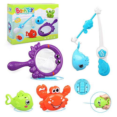 LEADSTAR Juguetes de Baño para Bebé,5PCS Juguetes Bañera Flotante con Juegos de Pesca para Bebe Niños Agua Piscina Baño Playa Regalo Bueno de Cumpleaños Navidad