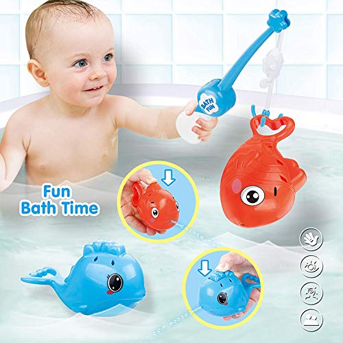 LEADSTAR Juguetes de Baño para Bebé,5PCS Juguetes Bañera Flotante con Juegos de Pesca para Bebe Niños Agua Piscina Baño Playa Regalo Bueno de Cumpleaños Navidad