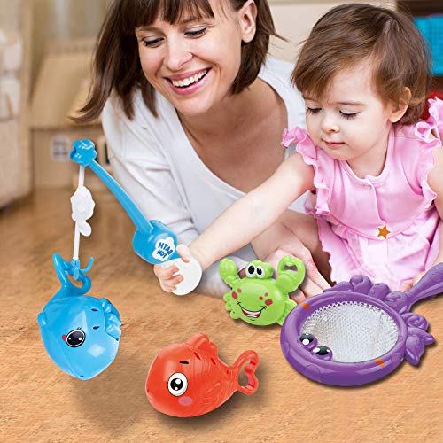 LEADSTAR Juguetes de Baño para Bebé,5PCS Juguetes Bañera Flotante con Juegos de Pesca para Bebe Niños Agua Piscina Baño Playa Regalo Bueno de Cumpleaños Navidad