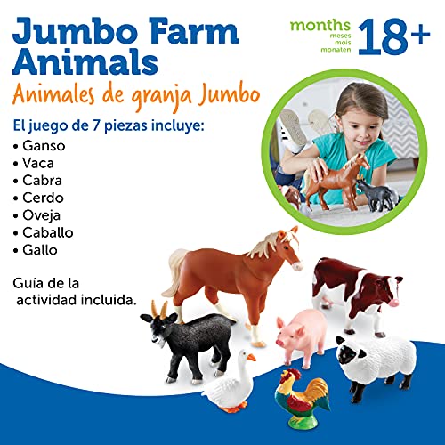 Learning Resources- Animales de Granja Jumbo, Color (LER0694)