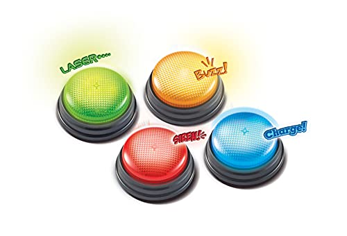 Learning Resources- Botones de Respuesta con luz y Sonido, Set de 4, Color (LER3776)