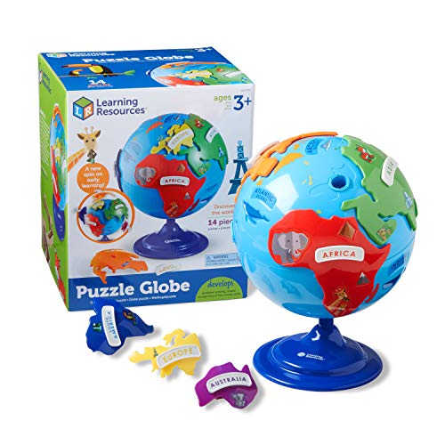 Learning Resources- Globo terráqueo y puzle, Color (LER7735)