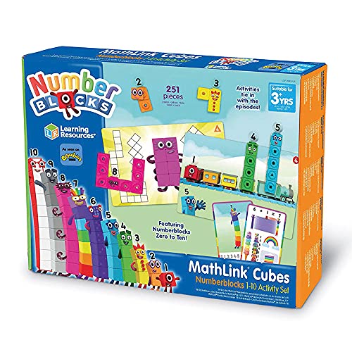 Learning Resources Set de Actividades con Numberblocks Cubos MathLink del 1 al 10, Aprendizaje de matemáticas para Edades tempranas, construye, aprende y Juega en el Aula y casa, niños de 3+ años