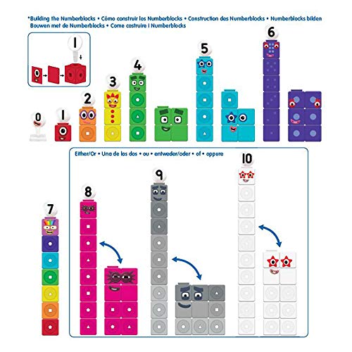 Learning Resources Set de Actividades con Numberblocks Cubos MathLink del 1 al 10, Aprendizaje de matemáticas para Edades tempranas, construye, aprende y Juega en el Aula y casa, niños de 3+ años