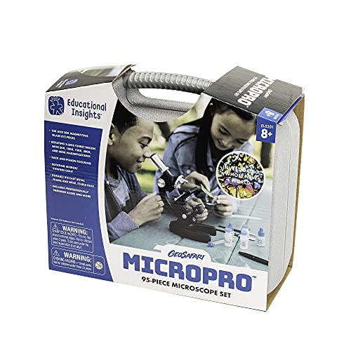 Learning Resources- Set de microscopio de 95 Piezas MicroPro de GeoSafari, Color (EI-5301)