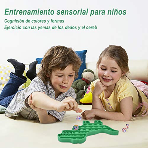 LEEHUR Juguete Silicona Sensorial para Niños Juguete Educativo, Juguete Silicona de Dedo para Niños, Juguete Antiestré para Adultos, 4 Formas Dinosaurio Pulpo Cangrejo Búho, Portavasos 4 Piezas