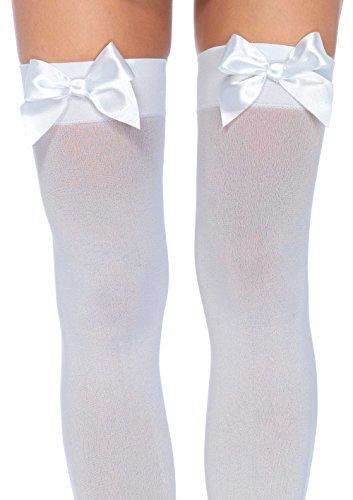 Leg Avenue Hosiery- Thigh Highs-625522002 Mujer, Color blanco, Talla Única (EUR 36-40) (Dreamlove D-210562)