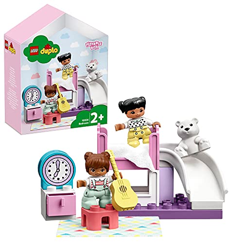 LEGO 10926 Duplo Town Dormitorio, Juego Educativo para Niños y Niñas +2 Años con Caja en Forma de Casa de Muñecas y 2 Figuras