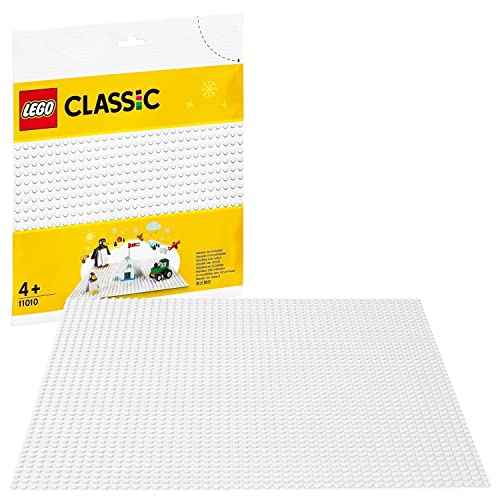 LEGO 11010 Classic Base Blanca, Juego de Construcción para Niños a Partir de 4 años