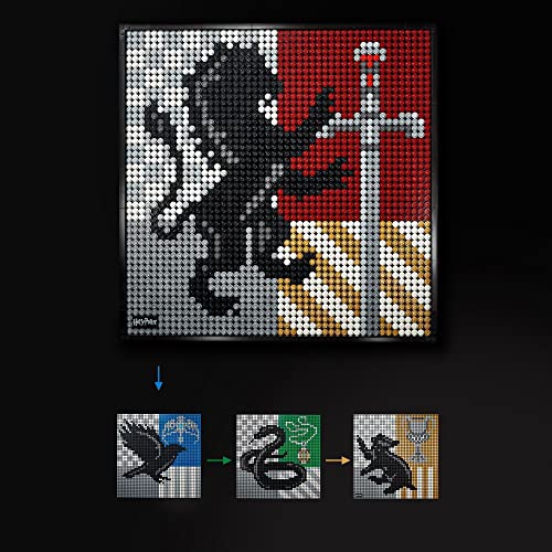 LEGO 31201 Art Harry Potter: Escudos de Hogwarts Set de Construcción Manualidades para Adultos Decoración de Pared Póster DIY