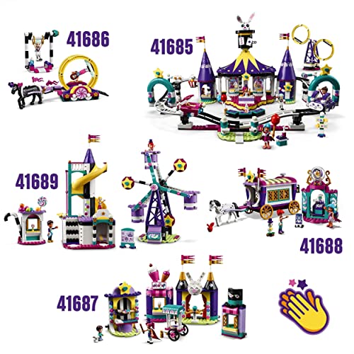 LEGO 41687 Friends Mundo de Magia: Puestos de Feria, Parque de Atracciones de Juguete para Niños y Niñas +6 Años con Mini Muñecas