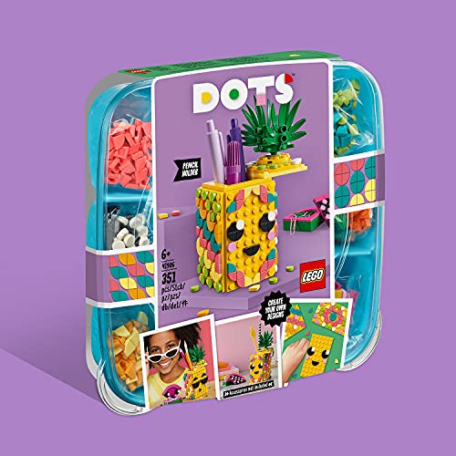 LEGO 41906 Dots Portalápices Piña, Accesorios de Escritorio DIY, Decoración de Habitación, Manualidades para Niños y Niñas +6 años