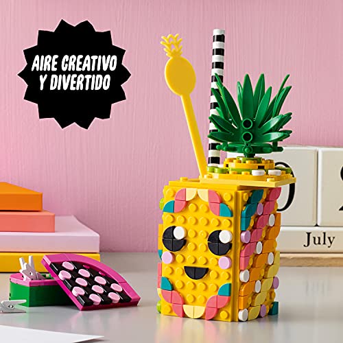 LEGO 41906 Dots Portalápices Piña, Accesorios de Escritorio DIY, Decoración de Habitación, Manualidades para Niños y Niñas +6 años