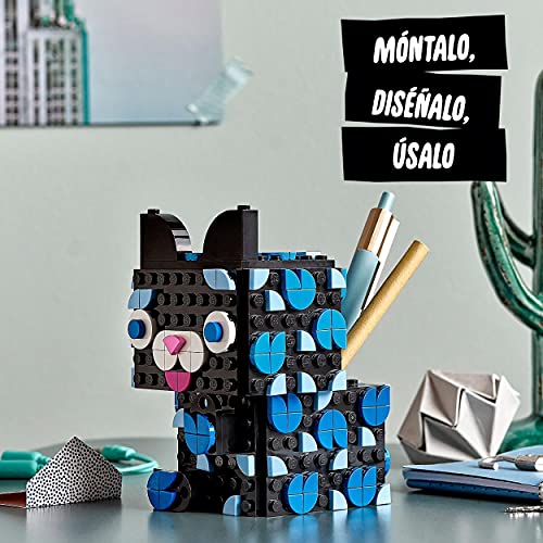 LEGO 41924 DOTS Protector de Secretos en Forma de Gato, Portalápices Personalizable, Accesorios de Escritorio DIY, Manualidades para Niños y Niñas +6 años