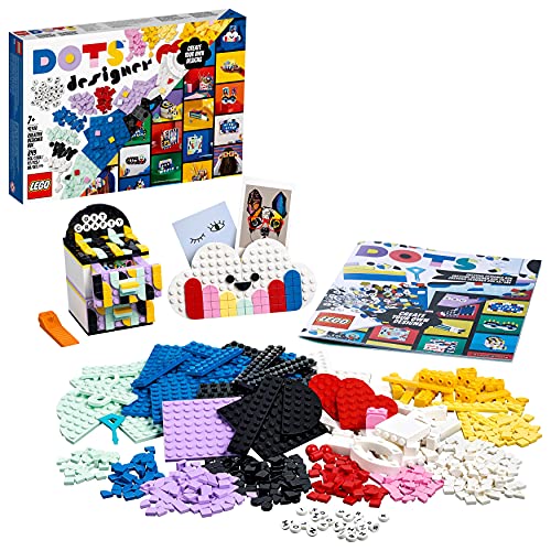 LEGO 41938 Dots Caja de Diseños Creativos, Organizador de Escritorio con Cajones, Marco de Fotos y Portalápices, Manualidades para Niños