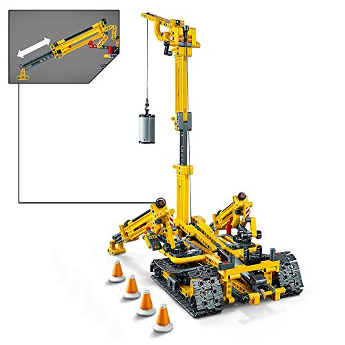 LEGO 42097 Technic Crawler Crane Grúa de Torre compacta, Juego de construcción 2 en 1