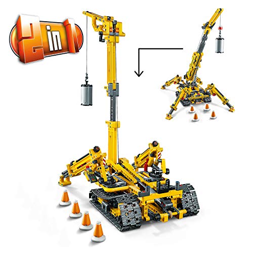 LEGO 42097 Technic Crawler Crane Grúa de Torre compacta, Juego de construcción 2 en 1