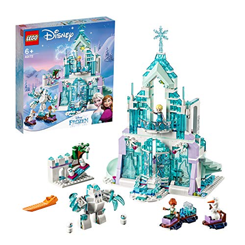 LEGO 43172 Disney Magic Ice Palace Set con Mini muñecas de Princesa Elsa y Anna y Parque de Juegos congelados