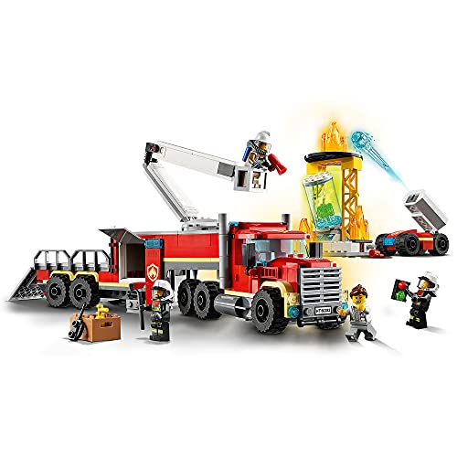 LEGO 60282 City Unidad de Control de Incendios Juguete de Construcción de Camión de Bomberos y Mini Figuras