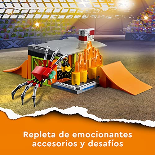 LEGO 60293 City Stuntz Parque Acrobático, Set de Construcción con Moto, Rampas y Jaula para Arañas, Juguete para Niños 5 años