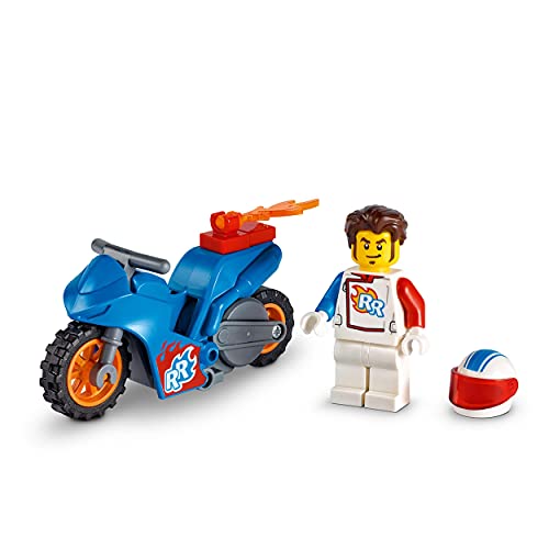 LEGO 60298 City Stuntz Moto Acrobática: Cohete, Juguete con Moto con Rueda de Inercia y Mini Figura del Piloto para Niños 5 años