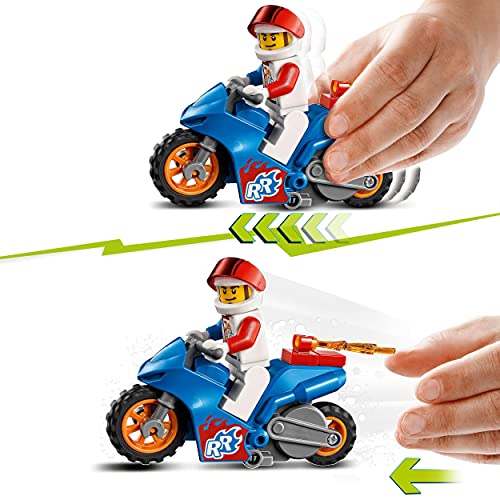 LEGO 60298 City Stuntz Moto Acrobática: Cohete, Juguete con Moto con Rueda de Inercia y Mini Figura del Piloto para Niños 5 años