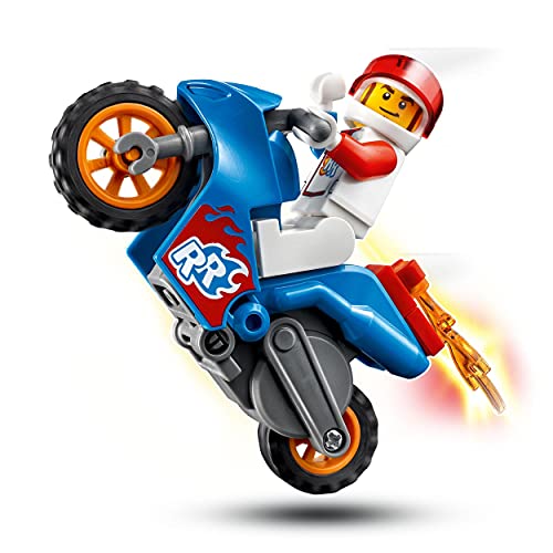 LEGO 60298 City Stuntz Moto Acrobática: Cohete, Juguete con Moto con Rueda de Inercia y Mini Figura del Piloto para Niños 5 años