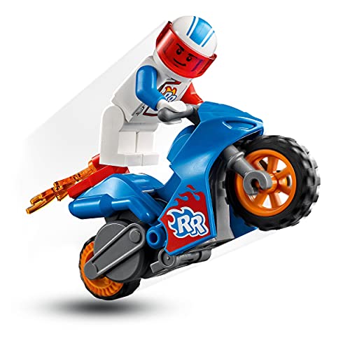 LEGO 60298 City Stuntz Moto Acrobática: Cohete, Juguete con Moto con Rueda de Inercia y Mini Figura del Piloto para Niños 5 años