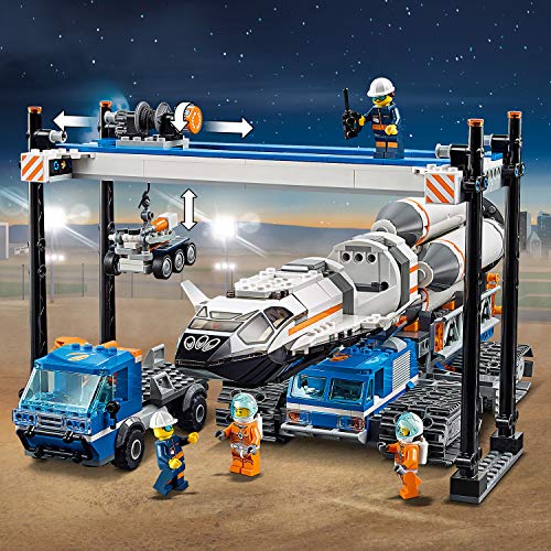 LEGO City Space - Ensamblaje y Transporte del Cohete, Juguete de Nave Espacial de Construcción Inspirado en la NASA con Vehículos y Astronautas para Niños y Niñas a Partir de 7 Años (60229)