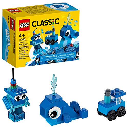 LEGO Classic Creative Blue Bricks 11006 - Juego de iniciación con piedras azules para juegos imaginativos (52 piezas)