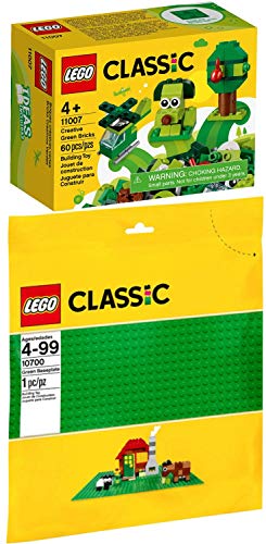 LEGO Classic Juego de 2 placas base verde 10700 11007 + juego creativo verde