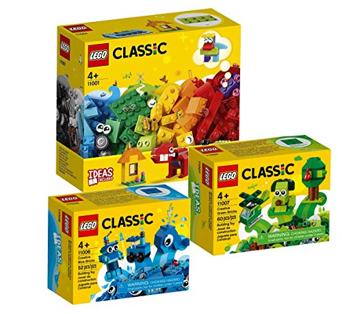 LEGO Classic - Juego de 3 piezas (11001, 11006 azul y 11007)