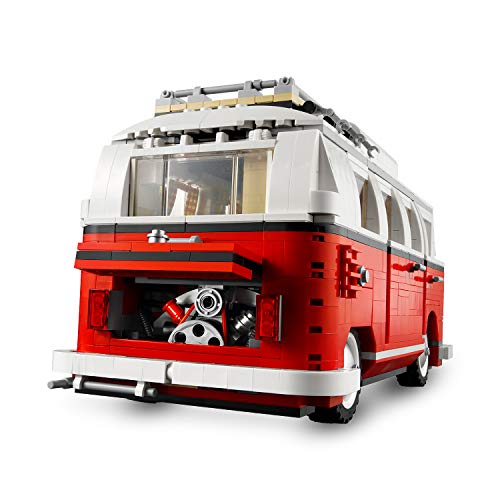 LEGO Creator Expert-Furgoneta Volkswagen T1, Juguete de construcción de Camper Van Blanca y roja (10220)