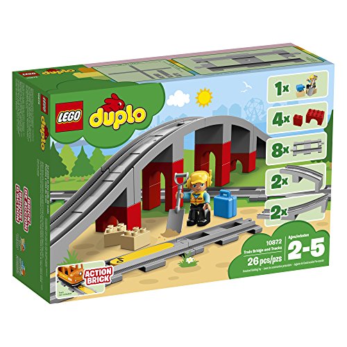 LEGO Dulpo 10872 - Eisenbahnbrücke mit Schienen (26 Teile) - 2018