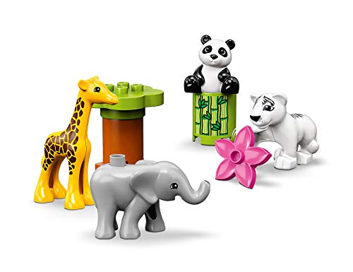 LEGO Duplo Town - Animalitos Nuevo Juguete de construcción didáctico, Incluye una Jirafa, un Elefante, un Oso Panda y un Tigre Blanco (10904)