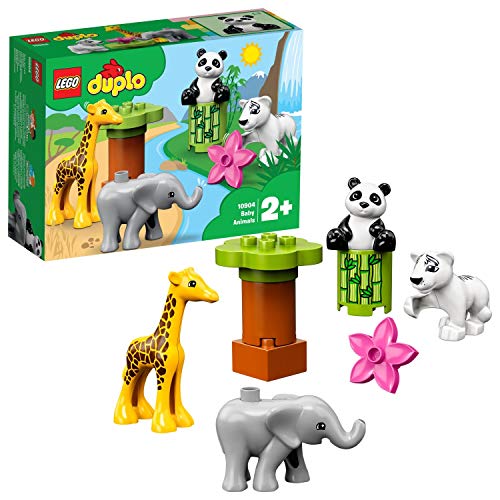 LEGO Duplo Town - Animalitos Nuevo Juguete de construcción didáctico, Incluye una Jirafa, un Elefante, un Oso Panda y un Tigre Blanco (10904)