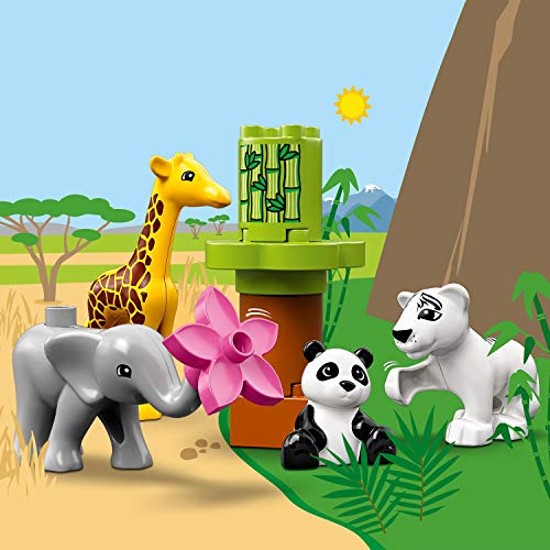 LEGO Duplo Town - Animalitos Nuevo Juguete de construcción didáctico, Incluye una Jirafa, un Elefante, un Oso Panda y un Tigre Blanco (10904)