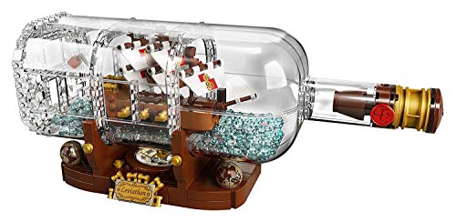 LEGO Ideas-Barco en una botella, set de construcción decorativo de velero de juguete (21313)