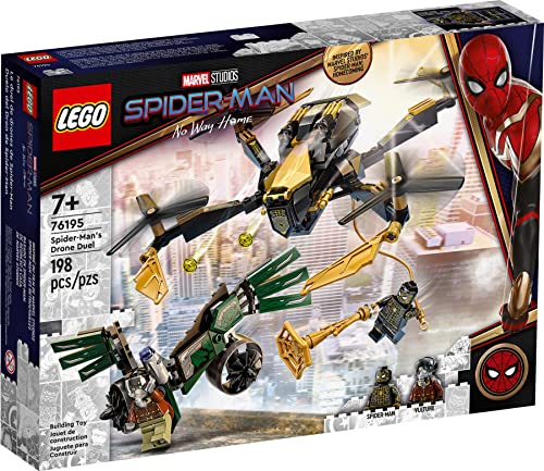 Lego Marvel 76195 - Juego de drones de Spider-Mans + libro de Los Vengadores nº 8 (cómics, plantillas para colorear, cartel) con minifigura de Iron Spider