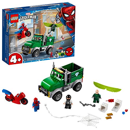 LEGO Marvel Spider-Man Vulture's Trucker Robbery 76147 Playset with Buildable Bank Truck Toy and Superhero Minifigures, New 2020 (93 Pieces)