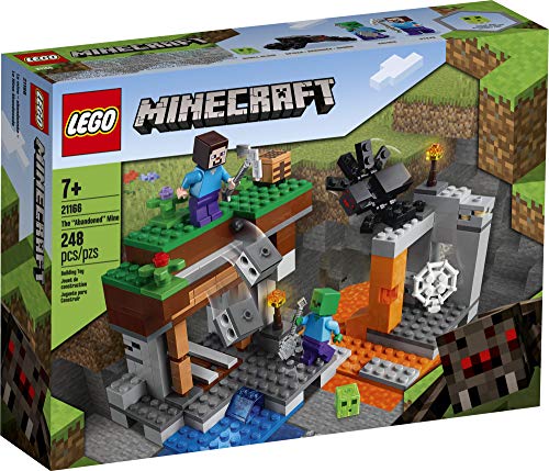 LEGO Minecraft The Abandoned Mine 21166 Zombie Cave Battle Playset with Minecraft Action Figures and a Toy Spider, New 2021 (248 Pieces)