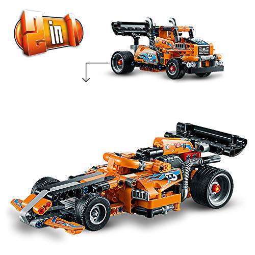 LEGO Technic - Camión de Carreras, Set de Construcción 2 en 1 con Motor Pull-back, Set de la Colección Racer Vehicles, a Partir de 7 Años (42104)