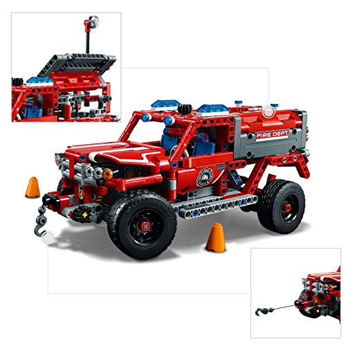 LEGO Technic - Equipo de Primera Respuesta, Juguete de Bomberos 2 en 1 para Construir para Niños y Niñas de 9 a 16 Años, Incluye Sistema Cabestrante (42075)