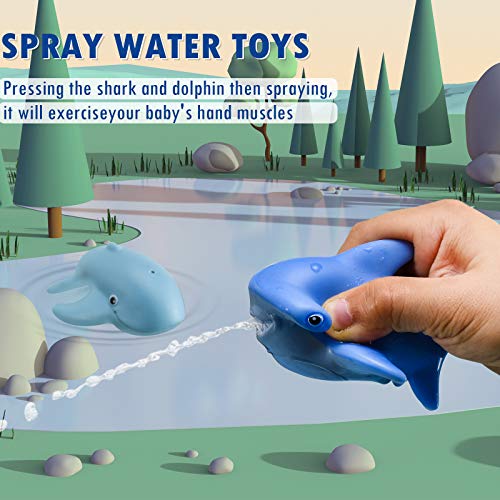 Lehoo Castle Juguetes Bebe para Bañera Juguetes para Bañera Juguetes Baño Bebe Juguetes para La Bañera Juguetes Piscina Bebes Juguete de Baño Baby Shark Animalitos de Goma para La Bañera