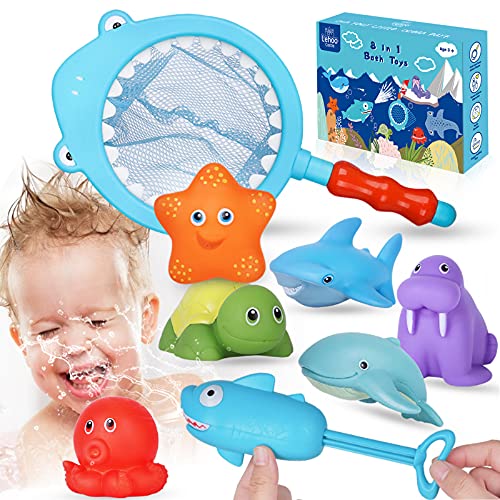 Lehoo Castle Juguetes Bebe para Bañera Juguetes para Bañera Juguetes Baño Bebe Juguetes para La Bañera Juguetes Piscina Bebes Juguete de Baño Baby Shark Animalitos de Goma para La Bañera