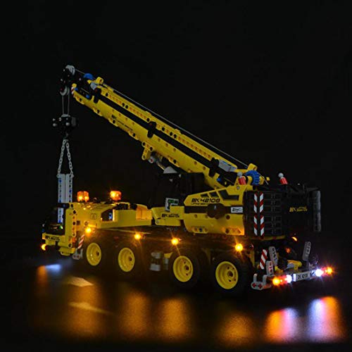 Leic Kit de iluminación LED Building Block Juego de Luces con alimentación USB para grúa móvil Lego Technic 42108 (LED Incluido Solo, sin Kit Lego)