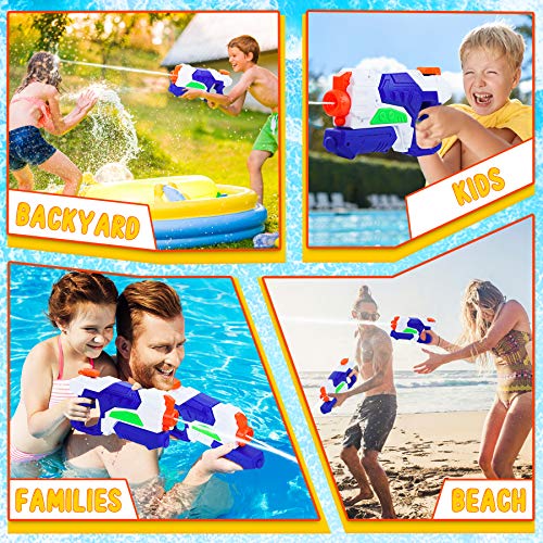 lenbest 2 Pack Pistola de Agua, 600ML Pistola de Chorro de Agua con Alcance de 10 M, Pistolas de Agua para Niños, Agua Verano Juguetes de Agua Juego en Jardín, Playa, Piscina al Aire Libre